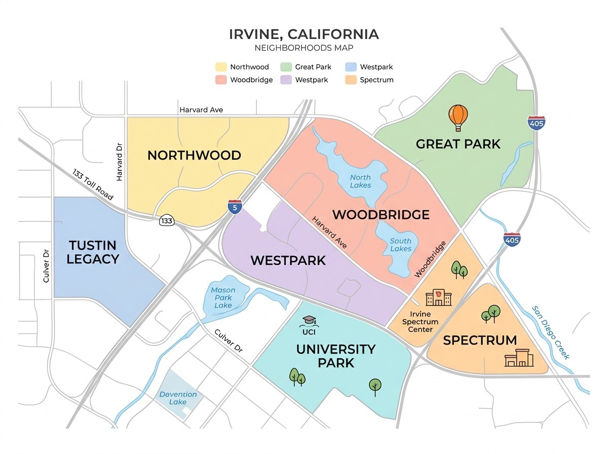 Irvine California Neighborhoods Map